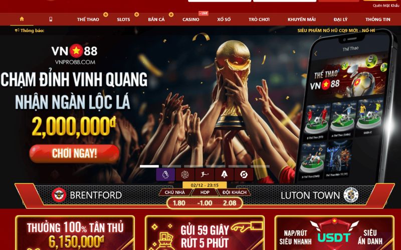 Nhà cái VN88 uy tín cá cược xanh chín của các bet thủ